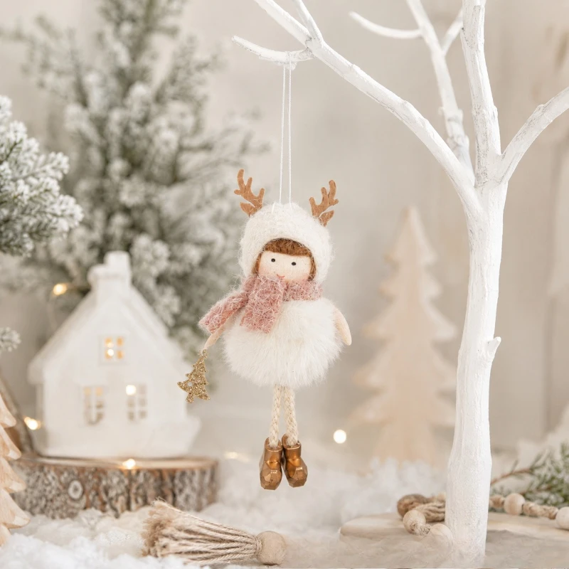 Plush Christmas Little Angel Hanging Ornament – Tree Decor Pendant for Festive Display