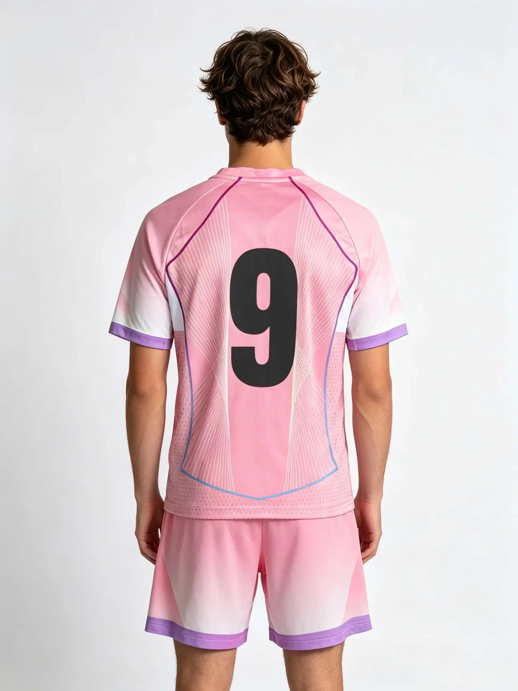 26/27 Unisex Blank Soccer 2‑Piece Set, Kids Adults Parent‑Child Kit, Custom No.9 10 for School Outdoor Team Sports red 10