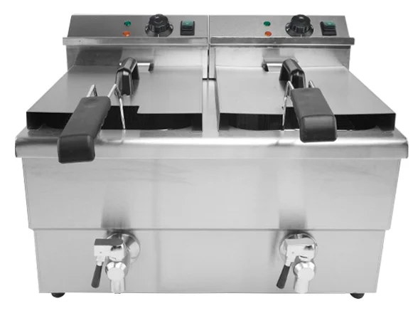 

Промышленная коммерческая электрическая фритюрница для курицы с двумя баками по 12 л, для интенсивного использования