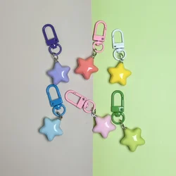 1Pc Cute Five Point Star Keychain for Women Bag Pendant Key Chains Girl Earphone Case DIY Accessories Kpop Jewelry Couple Gift