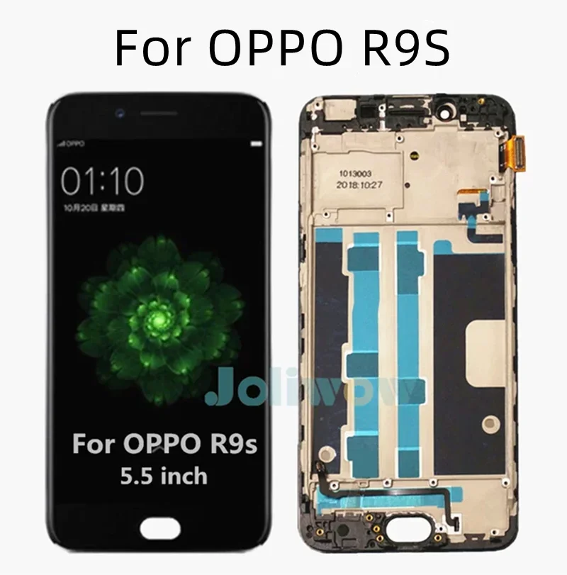 5,5-дюймовый ЖК-экран для OPPO R9S CPH1607, сенсорная панель, дигитайзер экрана в сборе с рамкой для Oppo R9S R9ST R9SM LCD