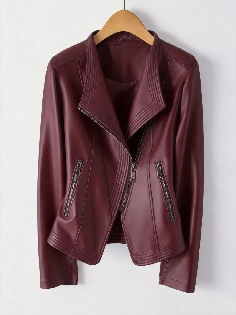 Autumn Pu Leather Jacket Women Casual Solid Long Sleeve Zipper Jackets Coats New Fashion Female Chic Streetwear Y2k