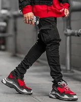 Nouveaux Jeans pour Hommes, Pantalon en Denim Délavé Couleur Unie, Multi-Poches, Taille Moyenne, Jeans Cargo Grande Taille, Pantalon Casual à la Mode pour Homme, Vêtement Quotidien 5