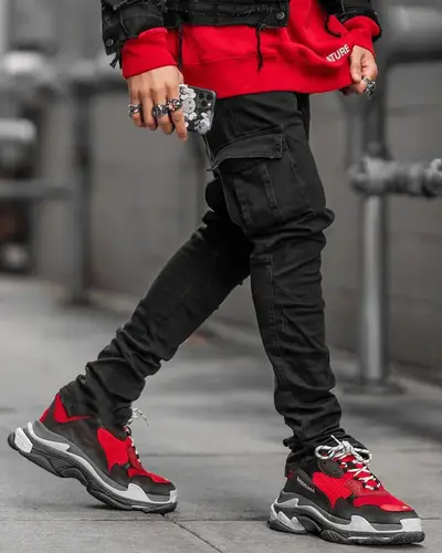 2026Jeans Men Pants Wash Solid Color Multi Pockets Denim Mid Waist Cargo Jeans Plus Size Fahsion Casual Trousers Male Daily Wear - Image 5