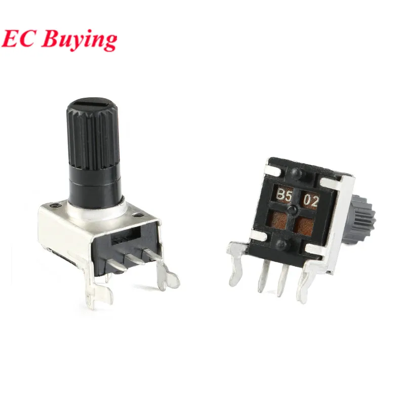 10Pcs/lot RV09 Vertical Adjustable Resistor 3Pin Seal Potentiometer RV0931 1K 5K 10K 20K 50K 100K Ohm WH09 0931 Knob Cap B504