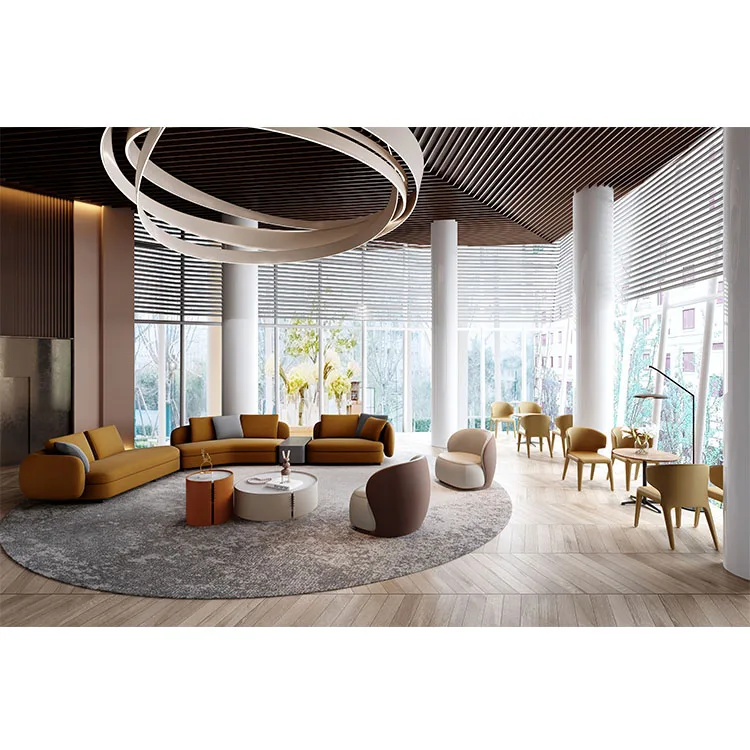 & Luxury Public Area Matched Combination Sofa Chair and Table Custom Hotel Lobby Furniture Set Modern Sets