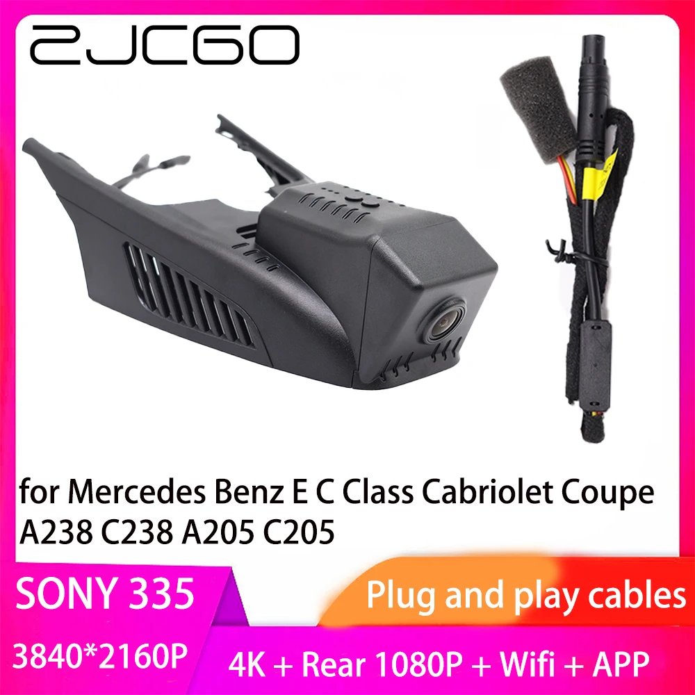 ZJCGO Plug and Play DVR Dash Cam UHD 4K 2160P เครื่องบันทึกวิดีโอสําหรับ Mercedes Benz E C Class Cabriolet Coupe A238 C238 a205 C205