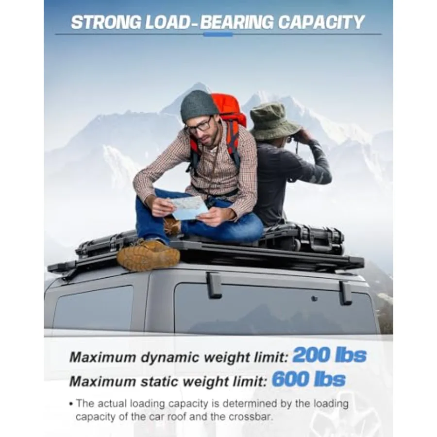 Bronco Roof Rack Rear Cargo Basket Crossbar for  Bronco 2021 2022 2023 2024 Hardtop 4 Door Half Short Roof Platform Heavy Duty