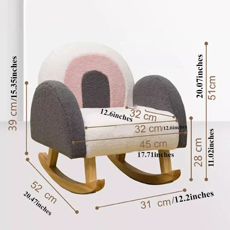 Rocking Sofa Comfortable Kids Chair Backrest Wooden Toddler Armchairs Children Chair Growing Baby Car Seat Home Furniture