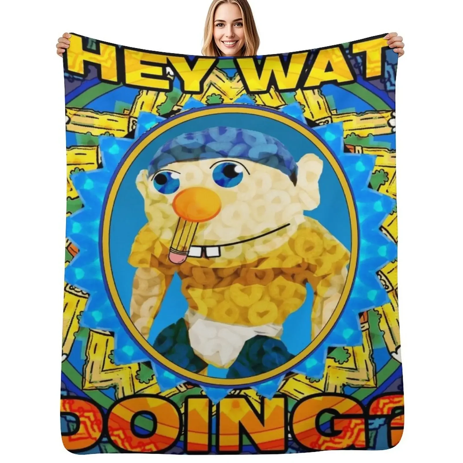 

HEY WAT DOING SML Throw Blanket heavy to sleep Softest sofa bed Blanket