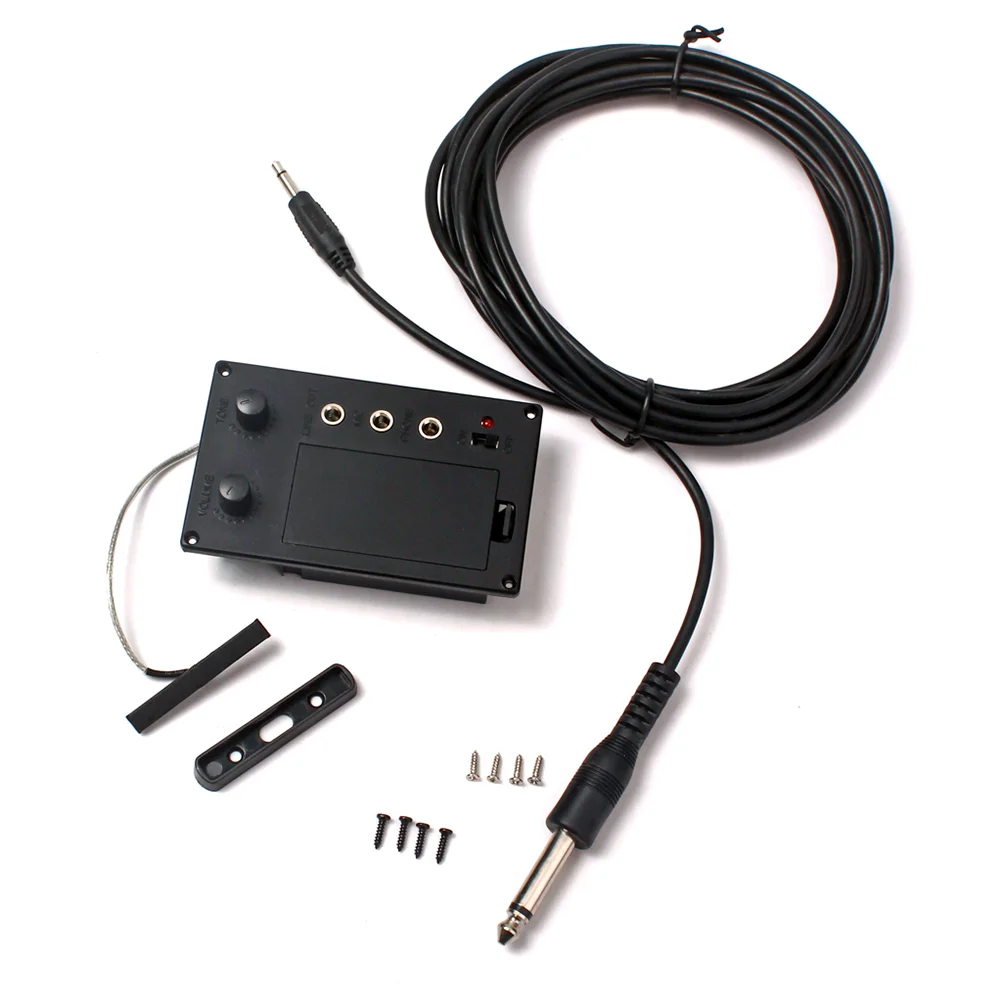 

1 Set Violin Equalizer EQ Violin Silent Mute Pickup Preamp Equalizer Violin Accessory with Violin Pickup Cable (Black)