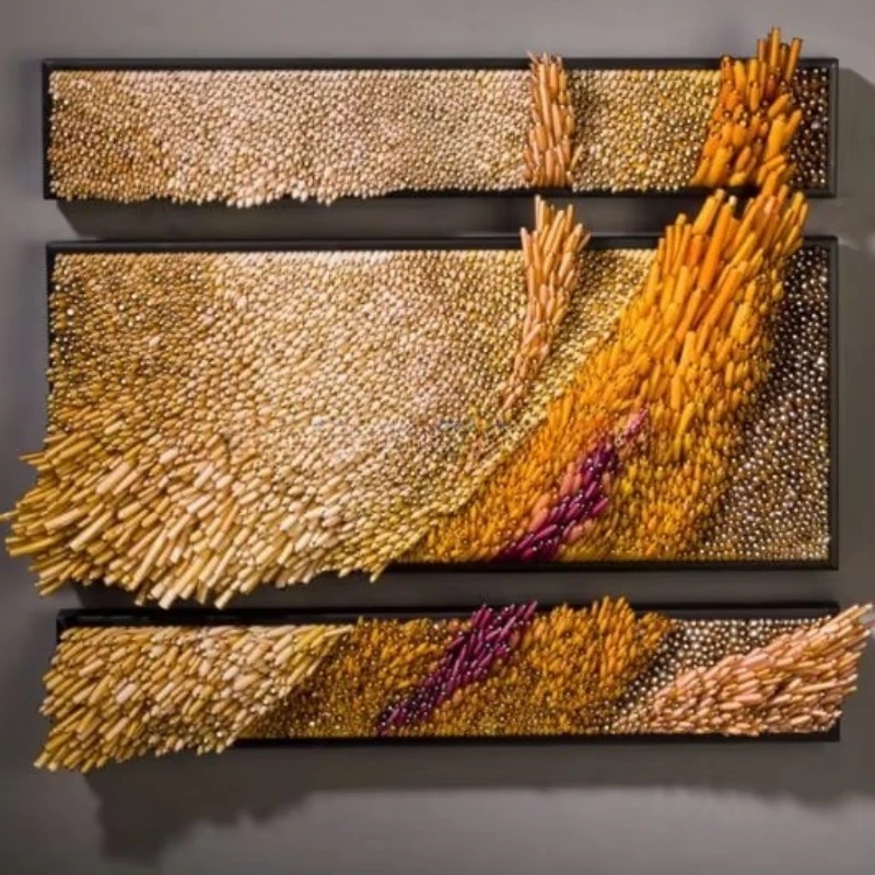 

Decorative grass in the wind design blown glass wall handmade art ornament