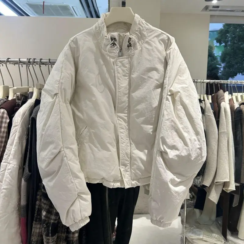 Fashion Retro Drawstring Loose Cotton Jacket Women's Autumn and Winter 2026 Fashion New Small Fresh Cotton Clothes