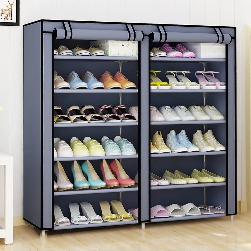 

Mult-Layer Shoe Organizer Minimalist Space Saving Rack Shoe Shelf For Wall Corner Adjustable Shoes Cabinet Living Room Furniture