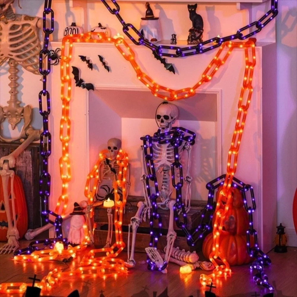 

Plastic Halloween Chain Lights Spooky Decorations Scary Luminous Halloween Chain Props Hanging Glow String Lights Party