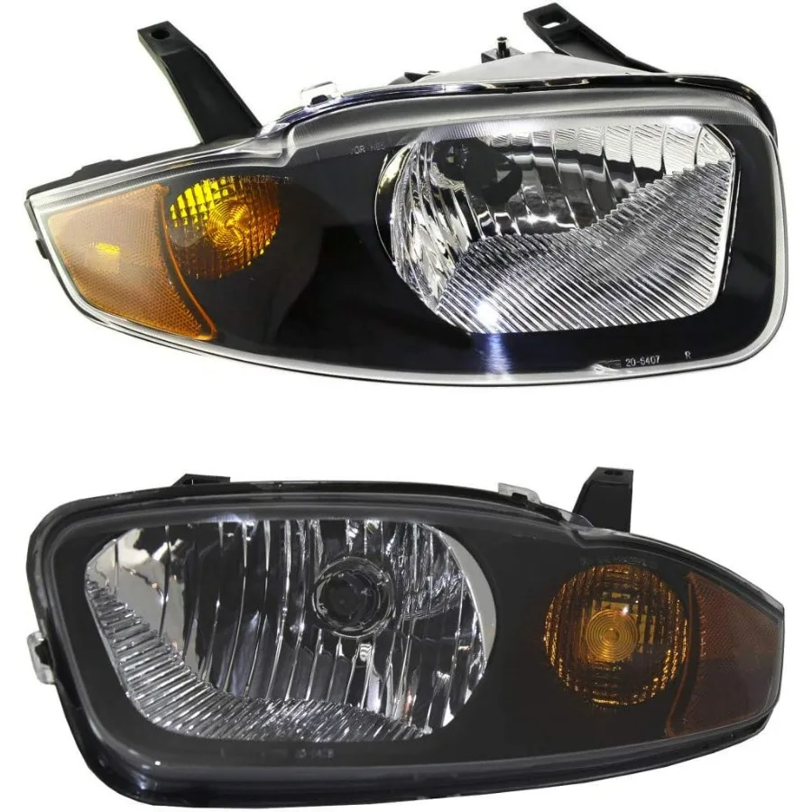 

For 2003 2004 2005 Chevy Cavalier Headlight Assembly Driver and Passenger Side DOT Certified w/Bulbs Replaces GM2502221 GM250322