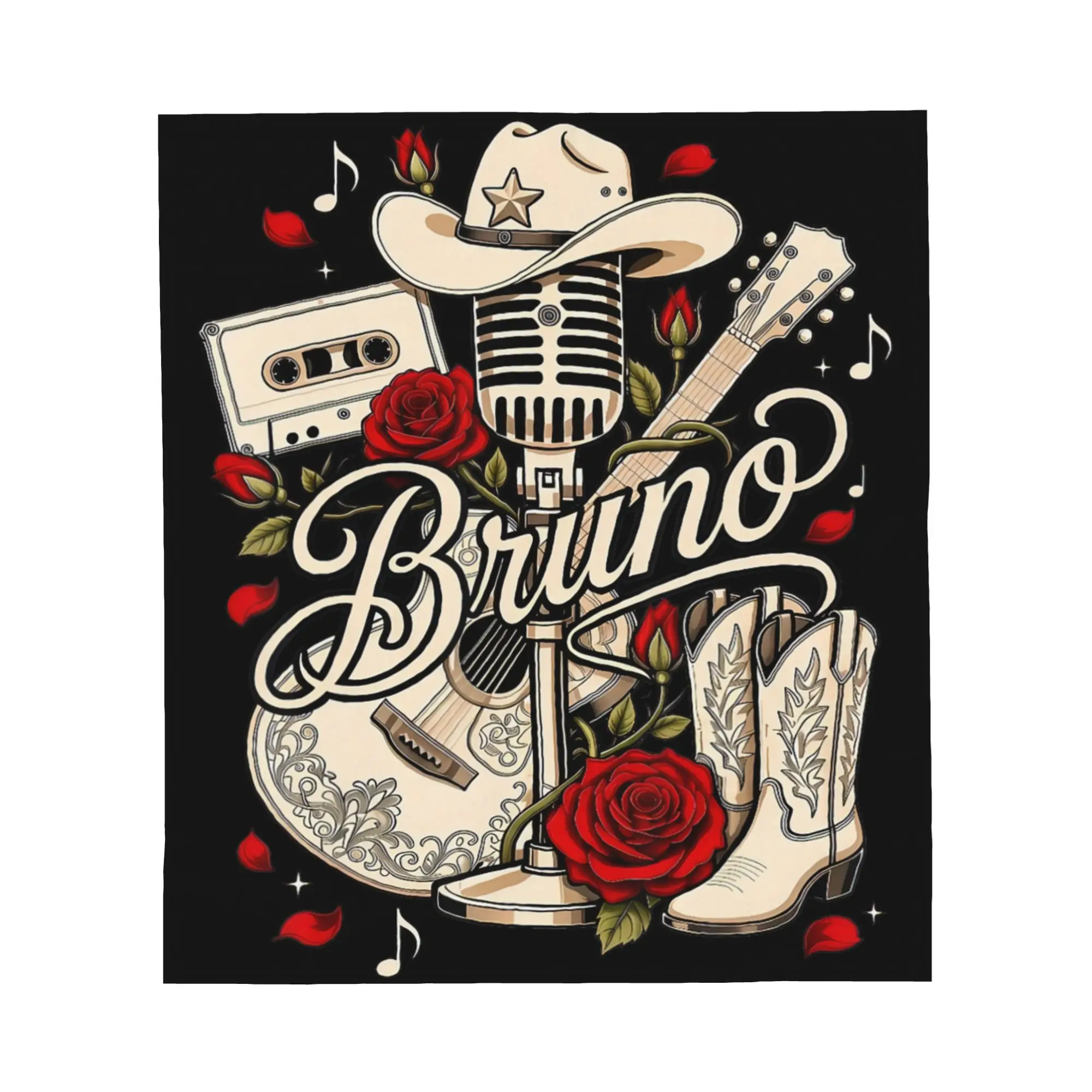 1PC Retro Bruno Vintage Classic 80's Blanket Throw Blanket Novelty Warm Blanket All Season Gift