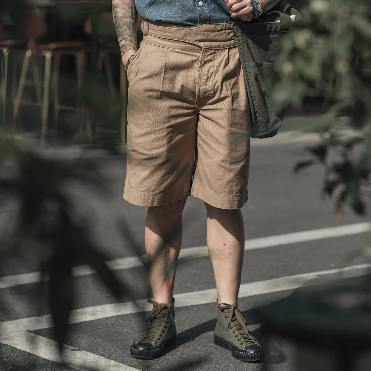 

Non Sto Gurkha Briti Khaki Bermuda Casual Loose Men's orts Youthful Energy Sle Summer Leisure Workwear Trousers