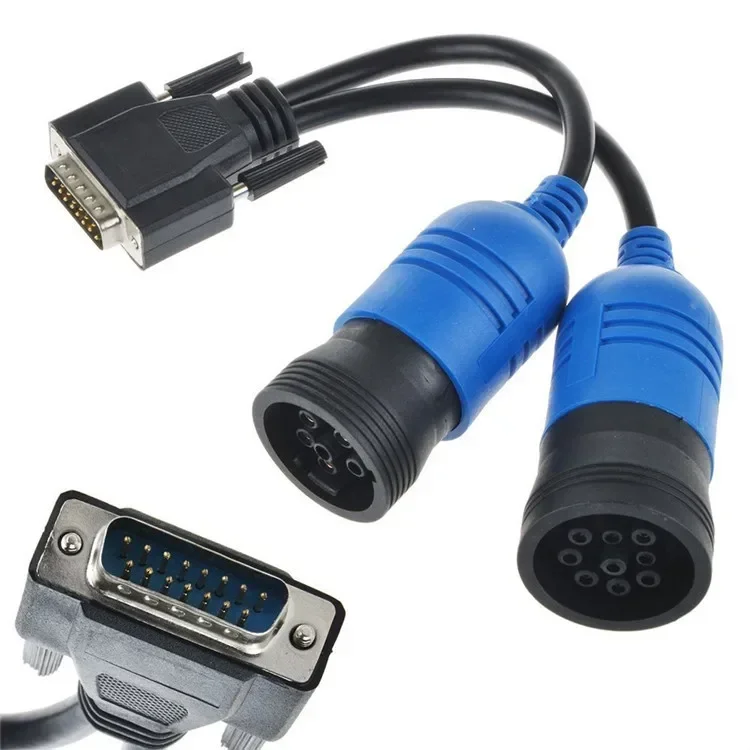 ل Nexiq USB Link 125032 شاحنة ديزل DB 15Pin ذكر Pn 405048 6Pin 9Pin Y Deutsch محول شاحنة تشخيص obd 2 كابل موصل
