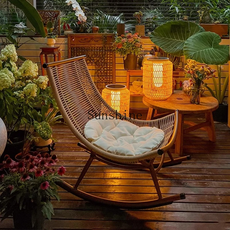 حديقة شرفة المنزل الترفيه كرسي الروطان في الهواء الطلق حديقة كسول كرسي متأرجح