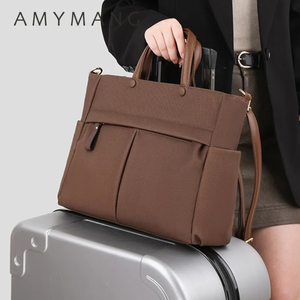 

14'' laptop Business Commuting Handbag Top Quality Materials Ladies Handbag Female Shoulder Bag Put in A4 Magazine and Notebook