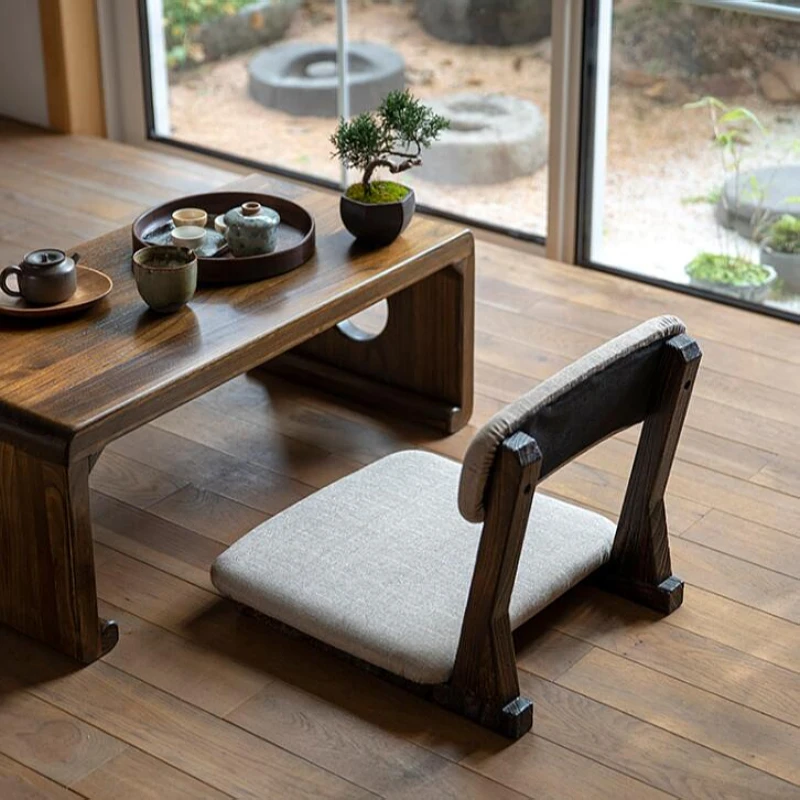 Japanese Style Tatami Meditation Legless Chair Bay Window Backrest Zaisu Chair Cushion Floor Seating Ergonomic Seat Lazy Sofa