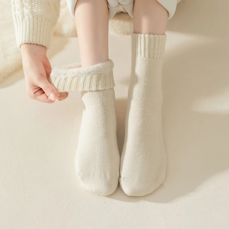 Women Socks Wool Autumn Winter Warm Snow Thick Plush Hairy Soft Postpartum Stockings Floor Sleep Socks