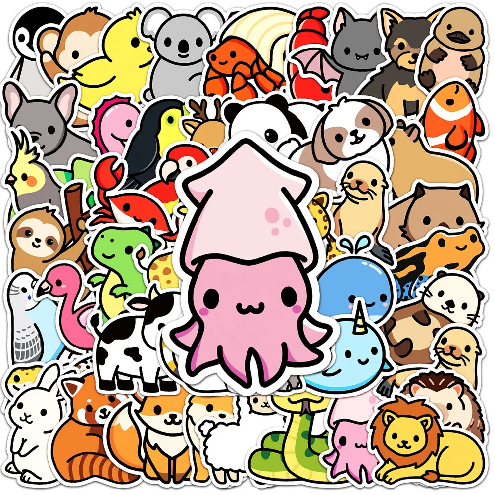 10/30/50 Stück niedliche Cartoon-Tiere Graffiti Aufkleber Aufkleber DIY Skateboard Gepäck Gitarre Auto Kawaii wasserdichte Aufkleber für Kinderspielzeug