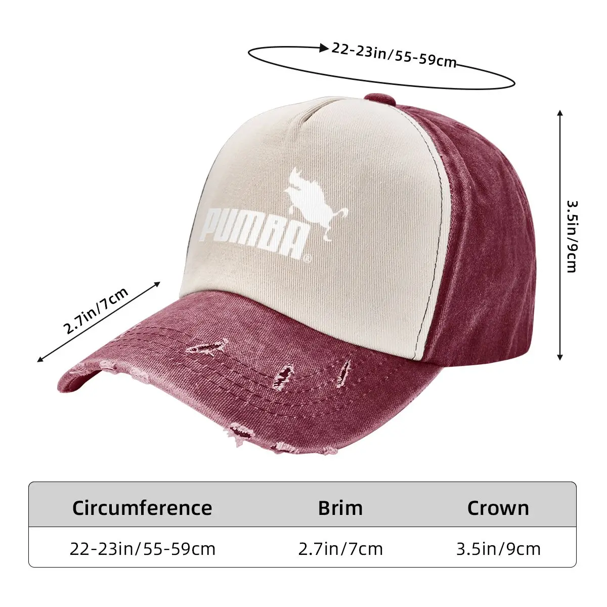 Funny Cute Homme Pumba 2024 Casual Young A Washed Baseball Cap Hat