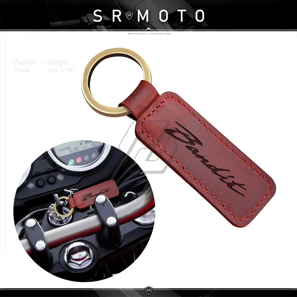 

Motorcycle Cowhide Keychain Key Ring Fit for Suzuki Bandit 150 400 1200 1250 1250S Key