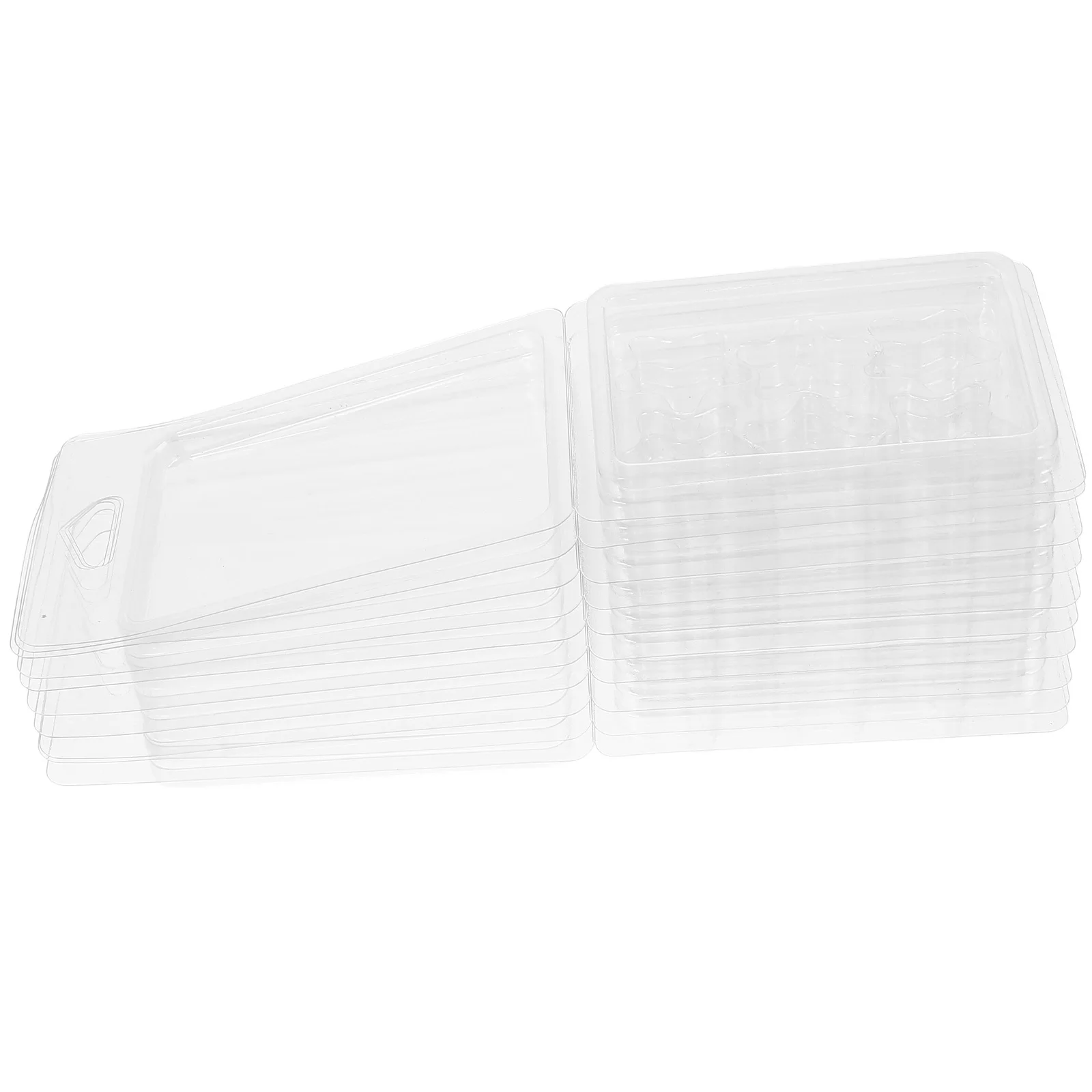 

10Pcs Clear Plastic Wax Melts Clamshell Molds 6 Cavity Star Pattern Containers for DIY Wax Tarts Handmade Packaging Storage