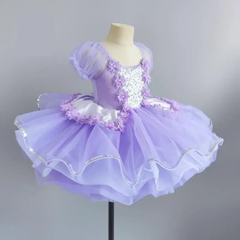 Ropa de salón con lentejuelas para niños, vestido de tutú de baile moderno para niñas, vestidos de baile de Jazz para baile de graduación, ropa de escenario, vestido de princesa de Ballet