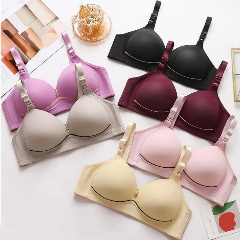Nová velká velikost dámská podprsenka bez tyčinek pohodlná prodyšná nabíraná podprsenka pro ženy s nastavitelným ramínkem, tenké košíčky, dámské spodní prádlo - náhled 3