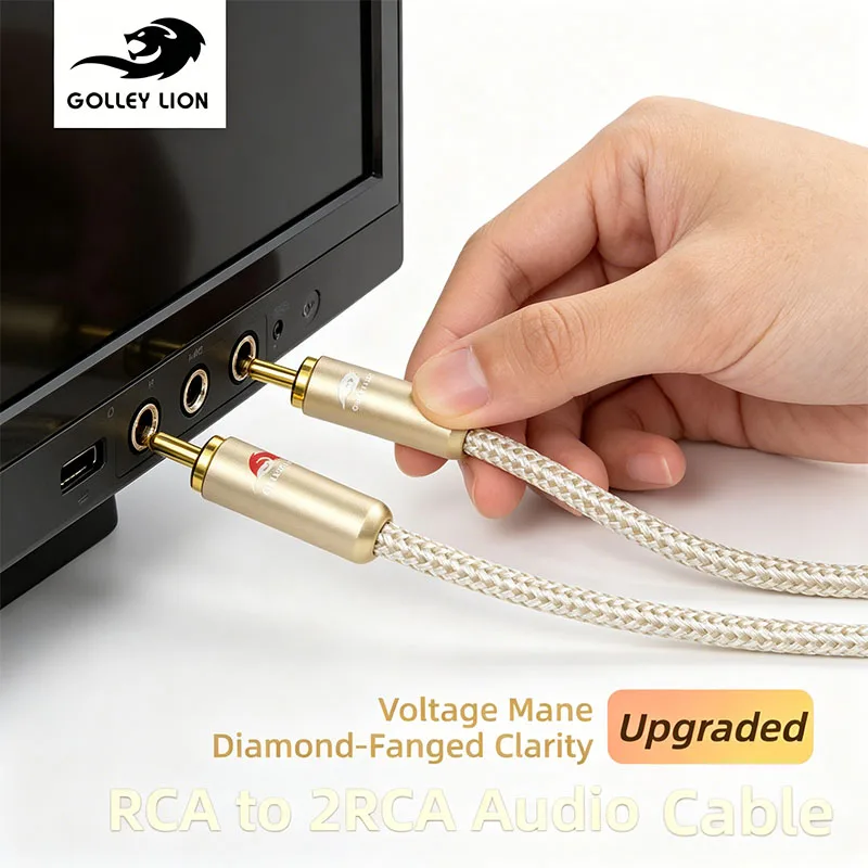 

HIFI Stereo RCA Audio Cable 6N OFC Male to Male 2RCA to 2RCA Audio Cable with Gold Plated Connector Plug For CD Amplifier