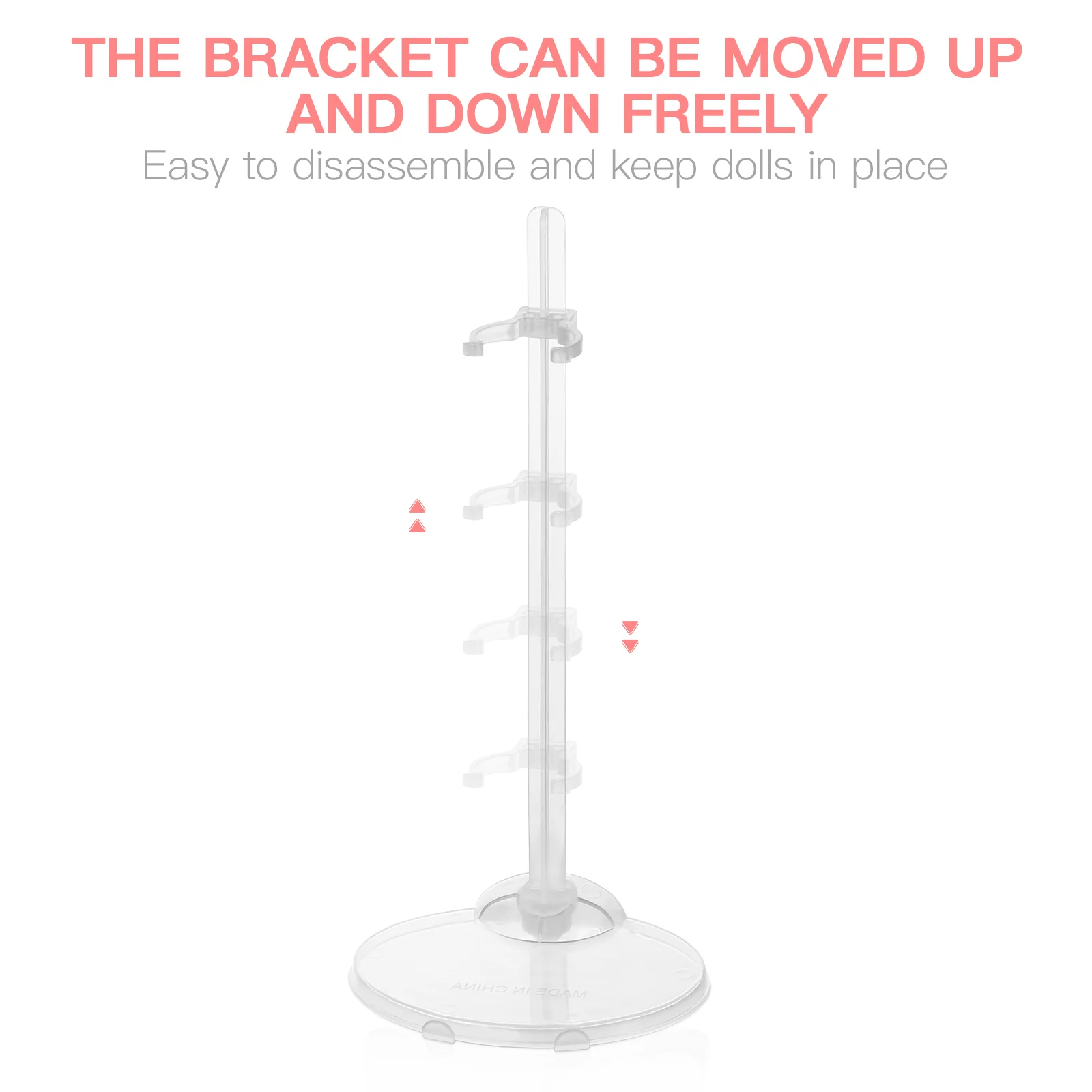 Supvox 12 Pcs Holding Stand Support Display Rack Adjustable Transparent Model Furniture Plastic Mannequin Dolls Access