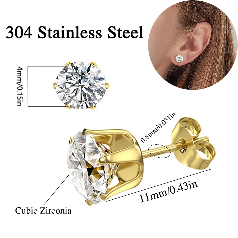 2PCS Disposable Ear Piercing Gun with Built-in Ear Studs & 2pcs Cubic Zirconia Earrings-For Home Use Ear Piercing Kit image 5