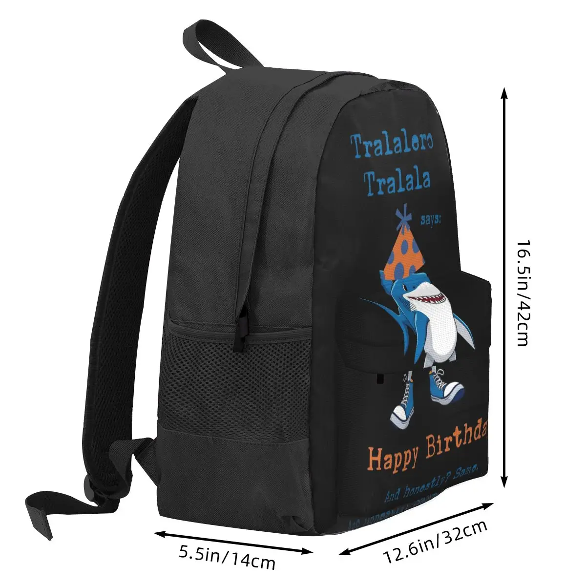 Tralalero Tralala Shark Birthday Women Backpack Mochila Student School Bag Italian Brainrot Laptop Rucksack Kids Shoulder Bag