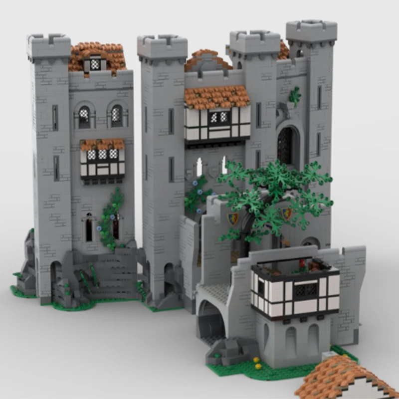 1062pcs MOC Lion Knight Castle Expansion The Court Yard Model Building Blocks Christmas Gift Architecture Toy 3D Collection Idea