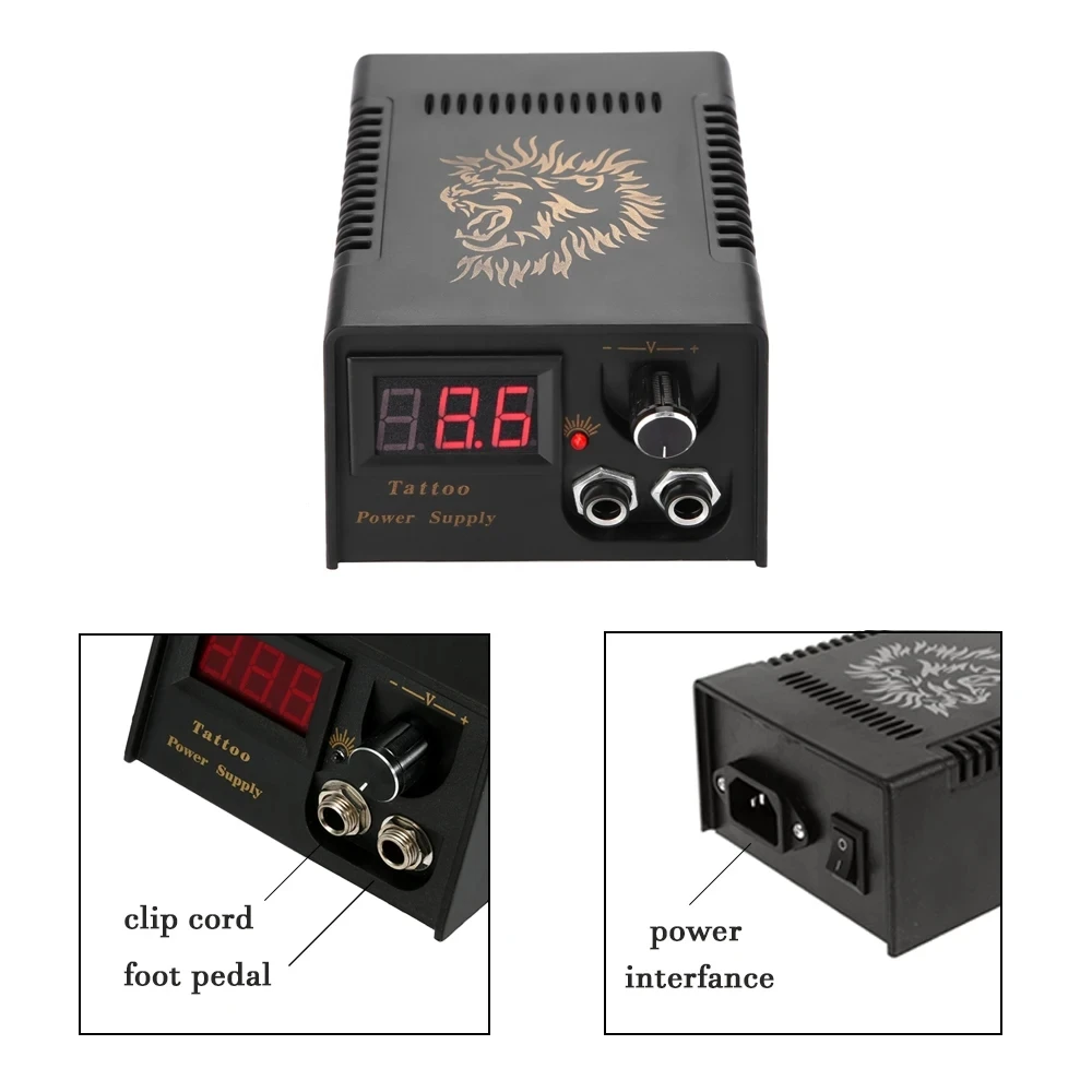 Coils Tattoo Machine Kit Power Supply with Tattoo Needles Ink Accessories Set for Tattoo Body Art Tool Permanent Makeup Kit