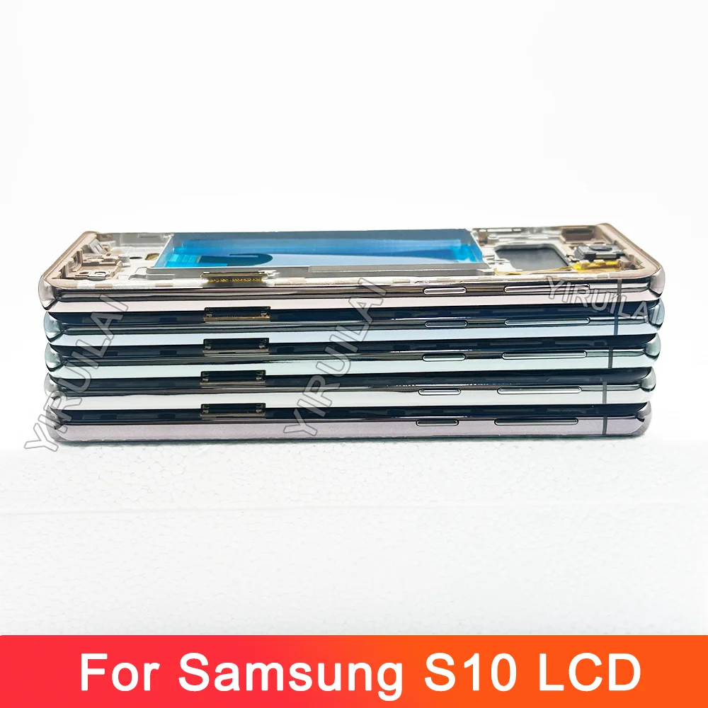 6.1'' Screen For SAMSUNG Galaxy S10 SM-G973F/DS G973U G973 Display LCD Touch Screen with Frame Digitizer Assembly Replacement