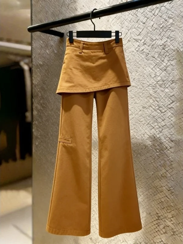 

Spring 2026 Fashion High Waist Wide Leg Jeans Women's Miniature American Style Hot Pants Fake Curtain Pants Denim Blue