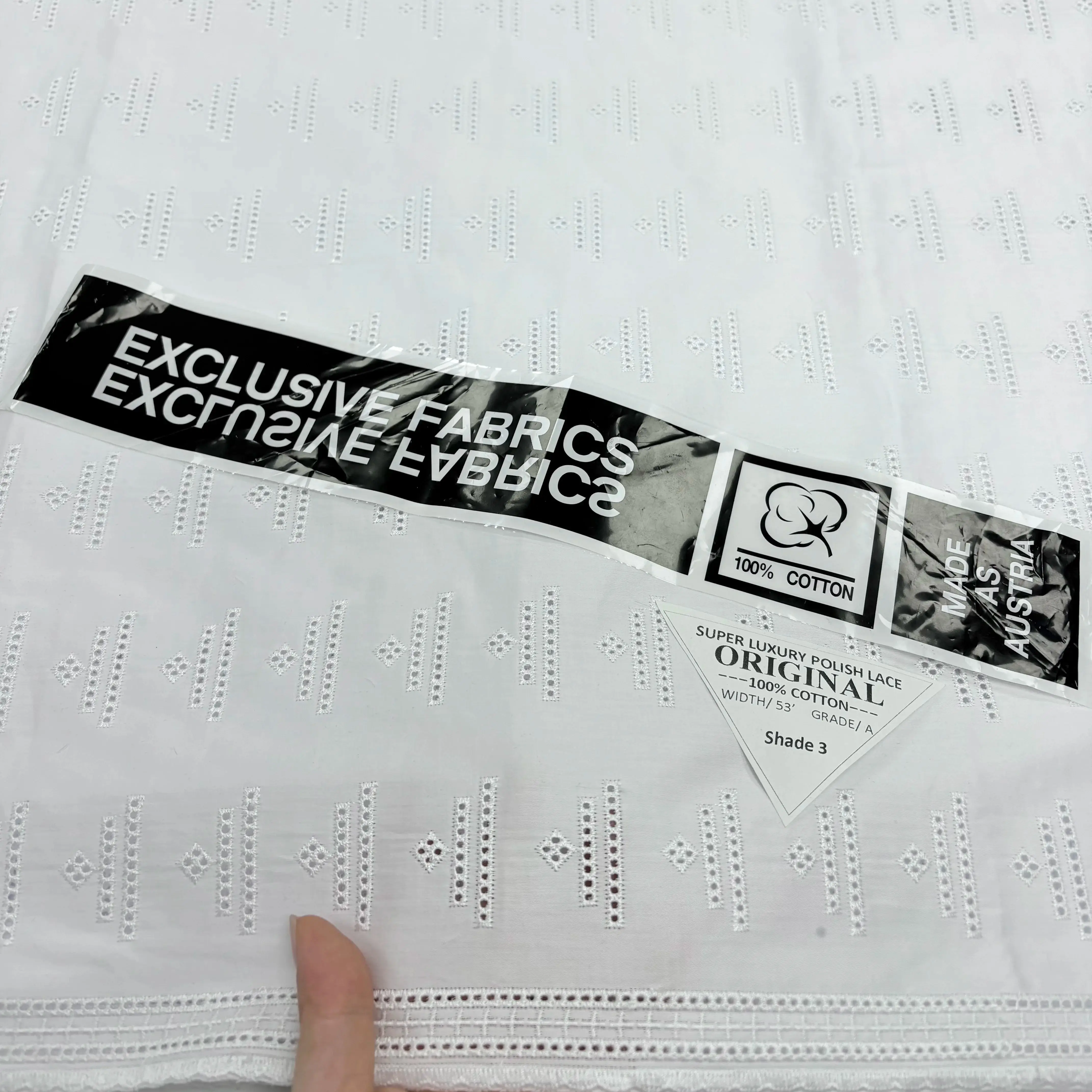 

5 Yards African Nigerian 100% Cotton Polish Lace Satin Embroidery Fabric High Quality Material For Men Dubai Style 24L370601