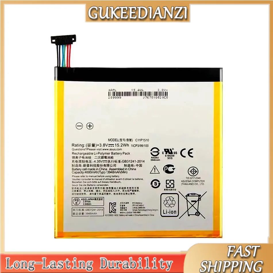 

Long-Lasting Performance C11P1510 For Asus Zenpad S 8.0 Z580CA 4000mAh Tablet Battery