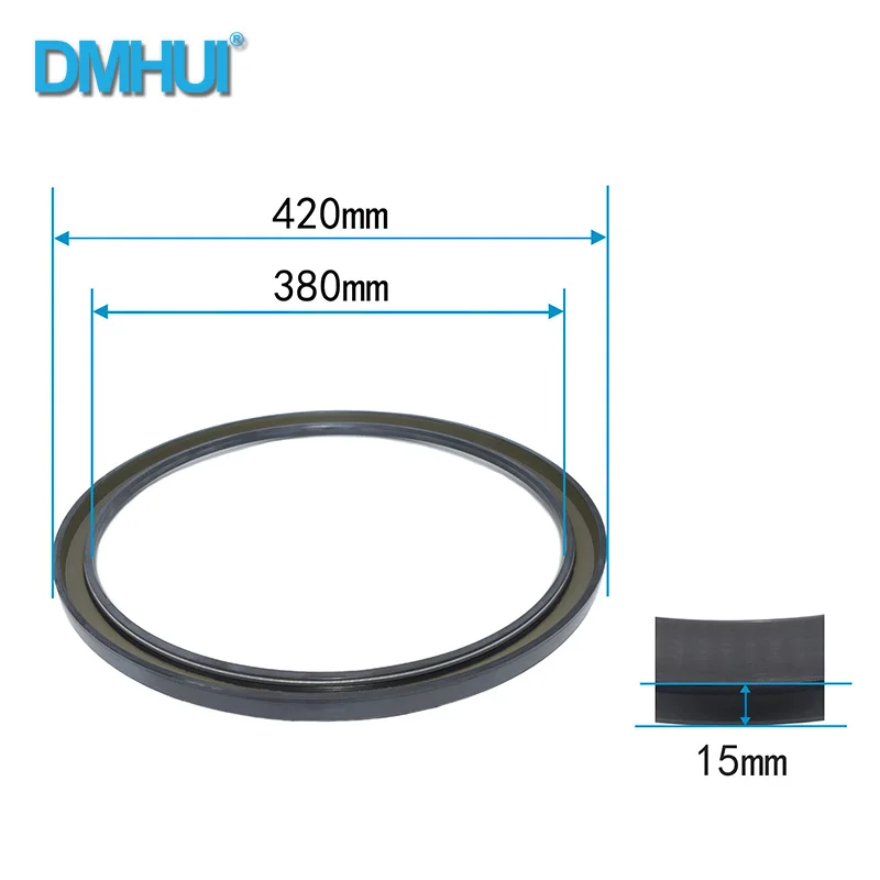 DMHUI Hydraulic Pump Oil Seal 380x420x15mm AD Type NBR Rubber Pressure Sealing Ring for Hagglunds Motor, Factory Supply