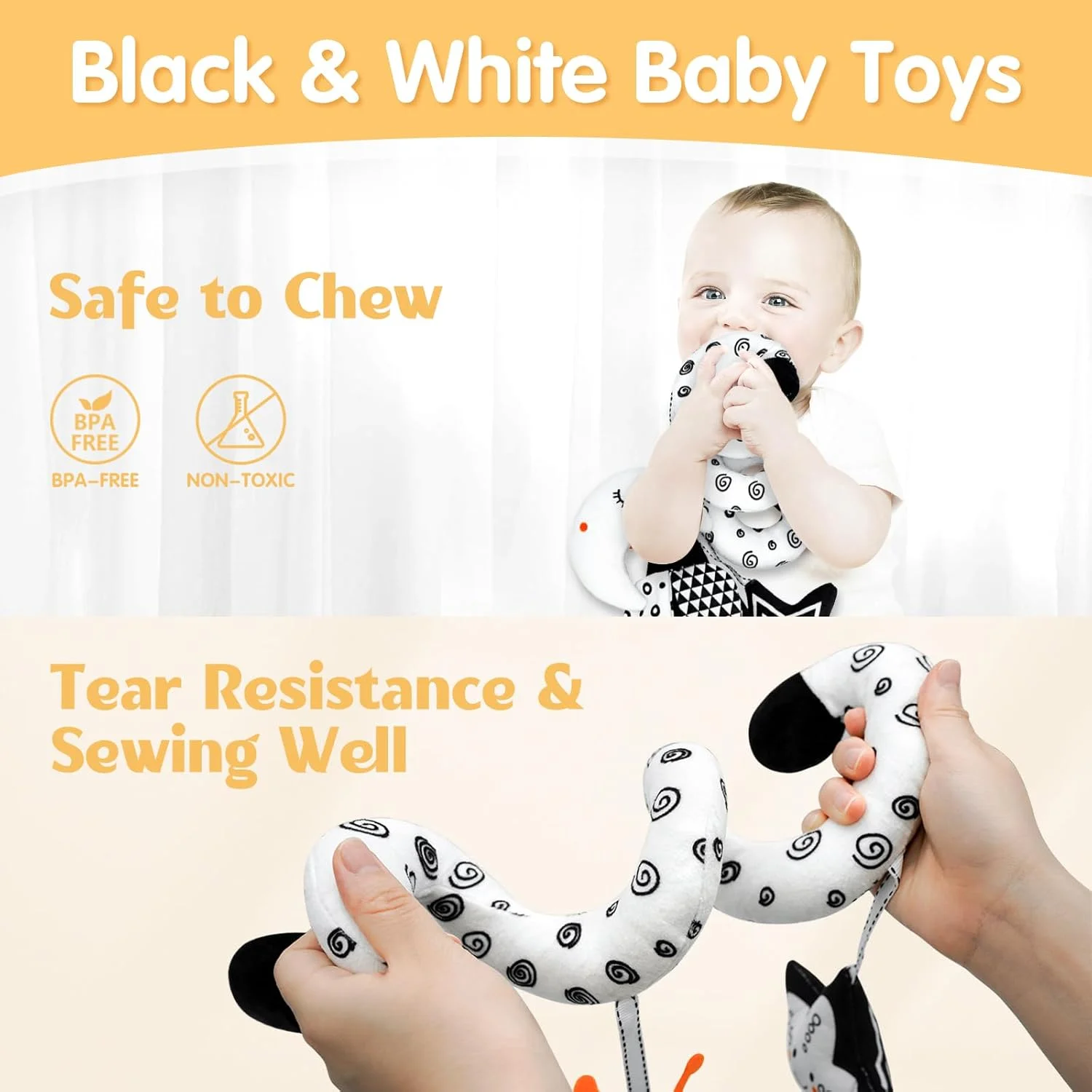 XIXILAND Juguetes para asiento de automóvil Juguetes para bebés de 0 meses de desarrollo, juguetes para cochecito Juguetes para bebés 0-6 meses Juguetes, juguetes para asiento de automóvil para bebés 0