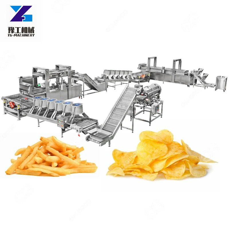 Máquina de procesamiento para hacer patatas, galletas, pommes, fervuras, línea de producción de patatas fritas, complejo