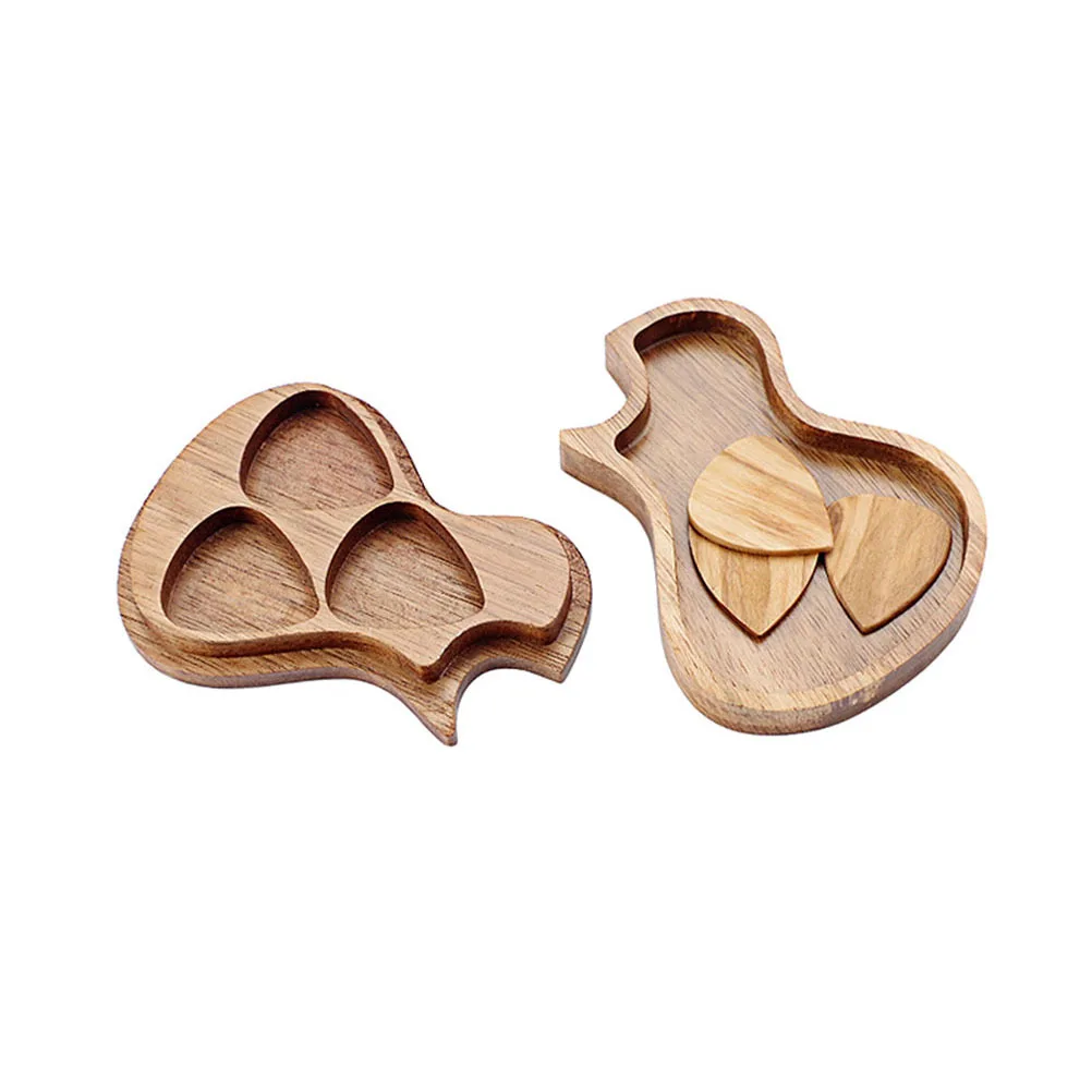 

1 set Olive Wood Guitar Pick Set With Natural Wooden Storage Box Kit For Easy Carry Anti-Loss Solution Guitar Accessories