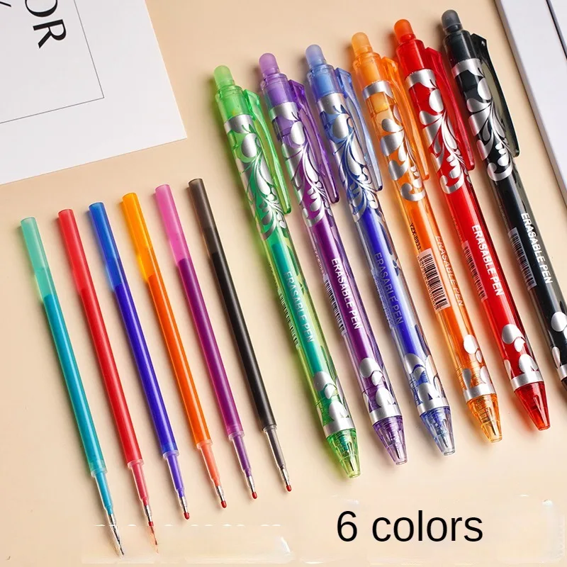 Imagem -03 - Multi-color Erasable Gel Pen Grupo Canetas Kawaii Ferramentas de Desenho Criativas Papelaria Escolar Escrita do Estudante Material de Escritório 0.5 mm Pcs