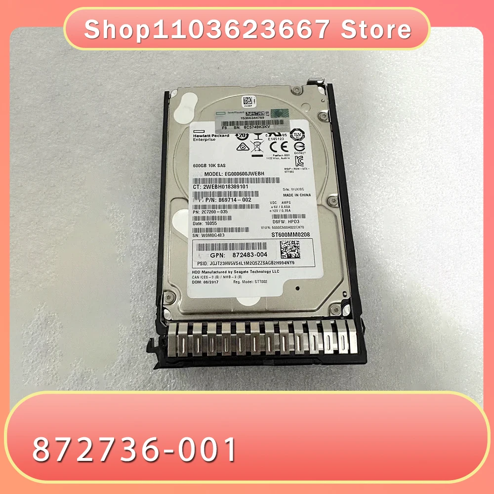 For HP 600 GB SAS 12 GB 10K Server Hard Disk 872736-001 872477-B21