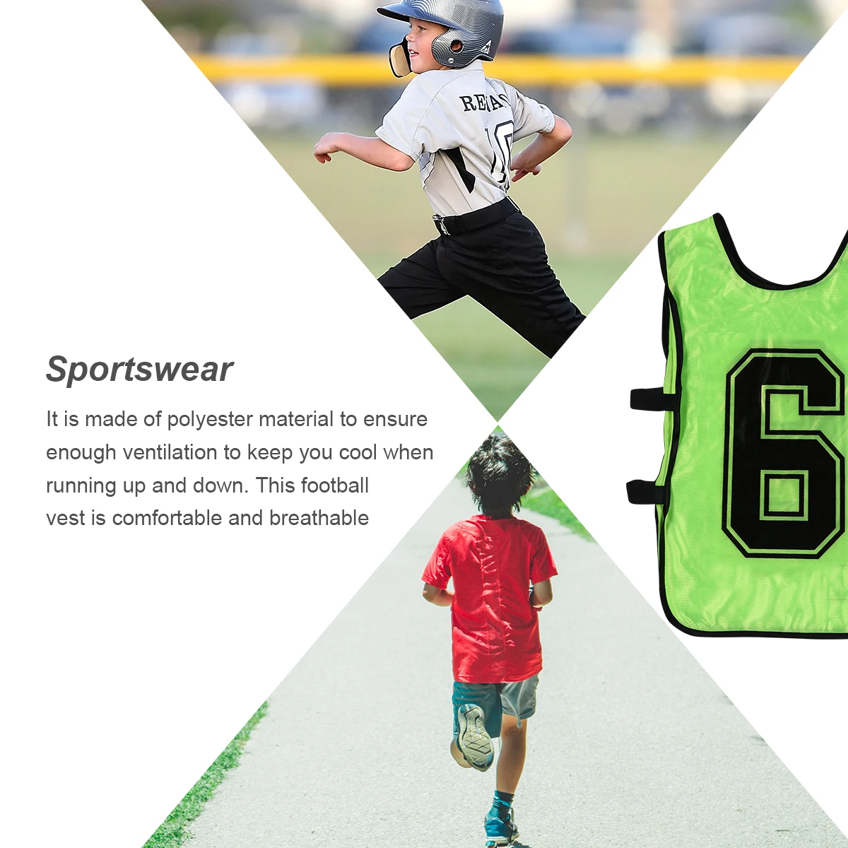 

6pcs Child Sports Vest Team Practice Cycling Durable Ventilated Training Wear For s Comfortable Unisex Athletic Teamwear